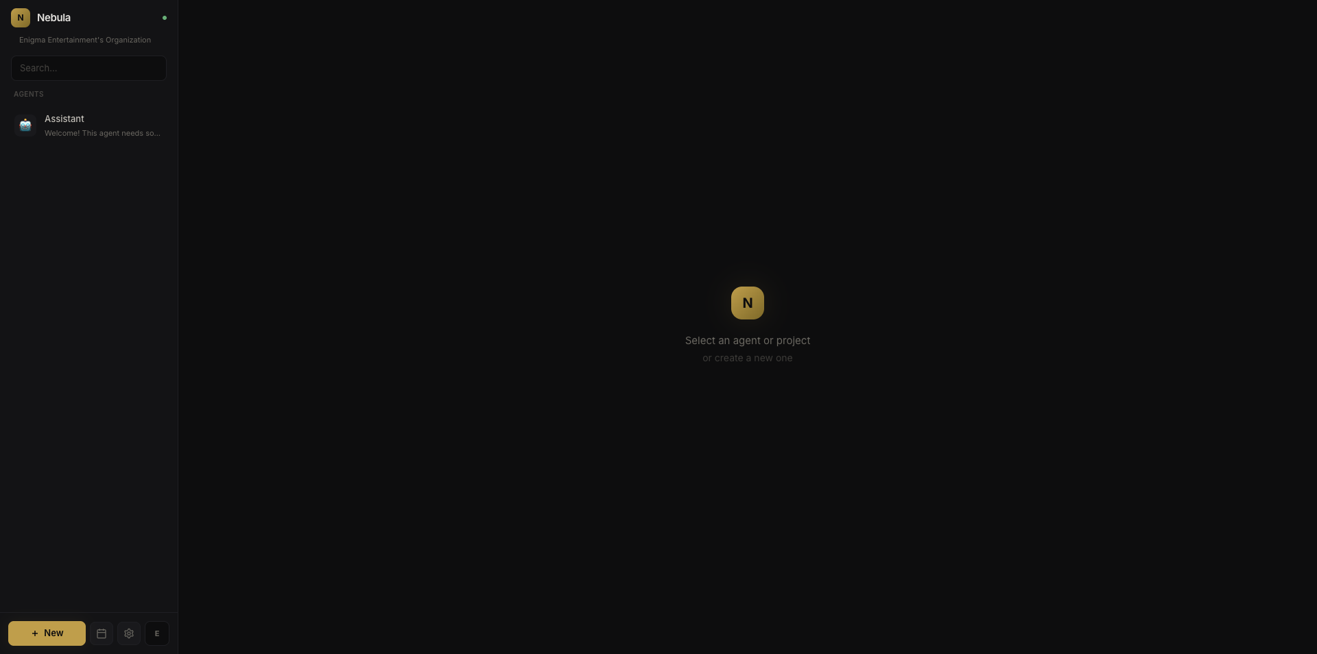 Fresh install — main interface
