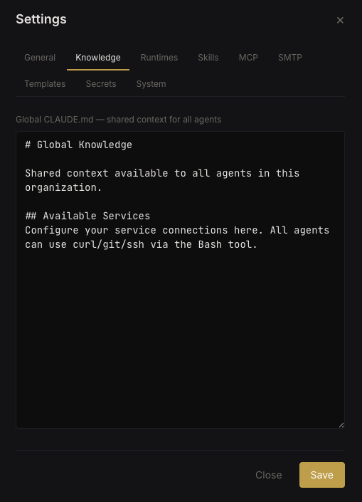 Global knowledge editor