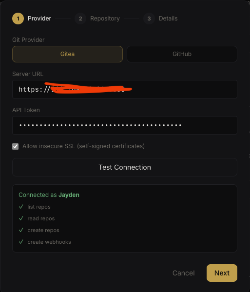 Provider connection validated